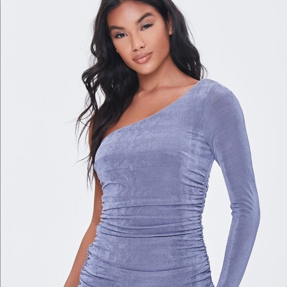 Small Ruched One-Shoulder Mini Dress - Picture 2 of 2